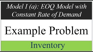 6Model I a Example problem [upl. by Lorrac464]