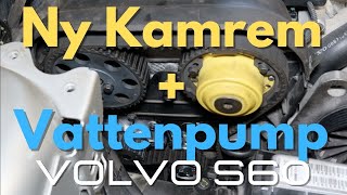 Byter kamrem och vattenpump på en Volvo S60 04 140 hk B5244S SKF [upl. by Leen719]