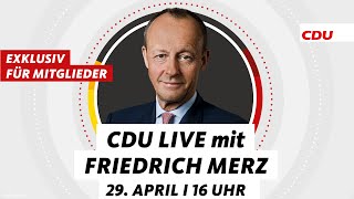 CDU Live mit Friedrich Merz [upl. by Hutchison172]