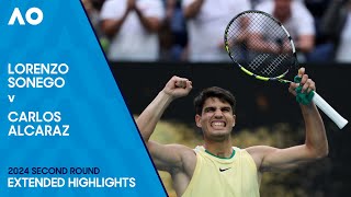 Lorenzo Sonego v Carlos Alcaraz Extended Highlights  Australian Open 2024 Second Round [upl. by Randi55]