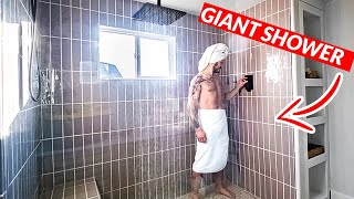 Building a GIANT Shower Home Remodel [upl. by Ahtnicaj139]