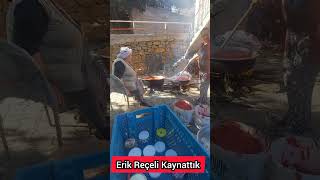 köyde erik reçeli yaptık keşfet shorts reçel [upl. by Pardo445]