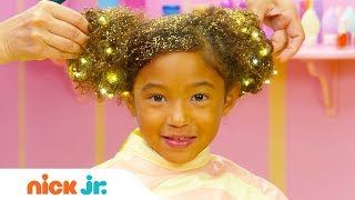 How to Create a Hair Buns w Sparkles Tutorial ✨ Sunny Day’s Style Files  Nick Jr [upl. by Alyakcm]