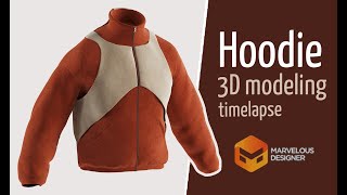 HOODIE 3D Modeling  marvelous designer [upl. by Draude]