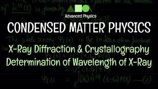 Condensed Matter Physics XRay Diffraction amp Crystallography  Determination of Wavelength of XRay [upl. by Adnoyek]