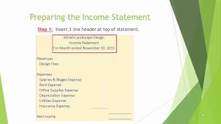 Video 8 Preparing Income Statement [upl. by Ydissac]