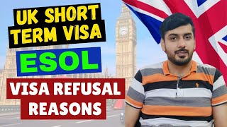 UK Short Term Study Visa Refusal Reasons  ESOL Visa [upl. by Reiko]