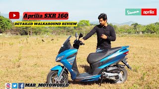 Aprilia SXR 160 Detailed Walkaround Review Better than Yamaha Aerox 155 [upl. by Rahr]