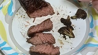 Cast iron steak tips and charred broccoli With a cameo from my son 4Dheckofit [upl. by Ttam]