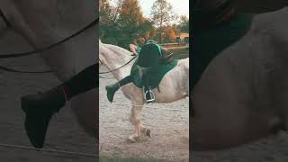 Vaulting practice on Frankie Pops horse horsegirl horseriding equestrian pony equestrain [upl. by Bromley]