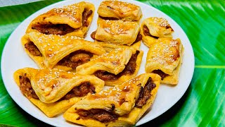 Chicken Puff Patties Recipe  Crispy Chicken Patties Recipe  Corner Cooks [upl. by Vilberg]