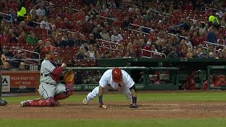 Yadi brushed back does pushups gets a hit [upl. by Simmie]