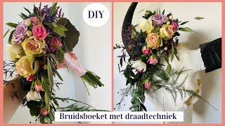 DIY Waterval bruidsboeket 🌸✨ Cursus Bloemschikken 233  Carlein Tukkers [upl. by Adnawyek454]