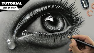 How to Draw Hyper Realistic Eyes  Step by Step [upl. by Nagap]