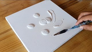 How To Texture Canvas Using Gesso and Palette Knife  Satisfying [upl. by Sivar563]