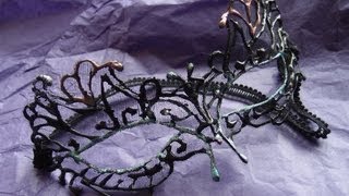 Lace masquerade mask tutorial using hot glue [upl. by Eanert]