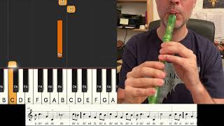 Jurassic Park theme  recorder  synthesia  score  carlosrpmusica [upl. by Gasperoni]