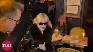 Madonna Spotted Arriving For Dinner With Son Rocco At Restaurant quotLe Square Trousseauquot In Paris [upl. by Einre696]