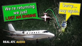 Engine Failed during climb after takeoff REAL ATC [upl. by Namilus]