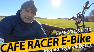 Evercross Ek30 Pedelec cafe racer e bike 4K [upl. by Ardnos]