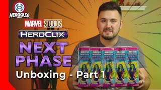 Marvel Studios Next Phase Heroclix Unboxing Part 1  Heroclix USA [upl. by Adnawahs]