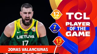 Jonas Valanciunas 12 PTS  TCL Player Of The Game  USA vs LTU  FIBA Basketball World Cup 2023 [upl. by Jaimie]