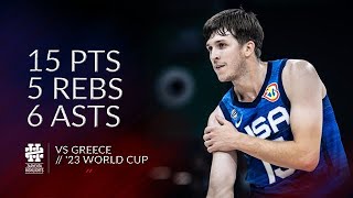 Austin Reaves 15 pts 5 rebs 6 asts vs Greece World Cup 2023 [upl. by Talyah]