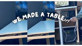 We put a table in the camper campervanconversion fordtransitcamper table [upl. by Darra]