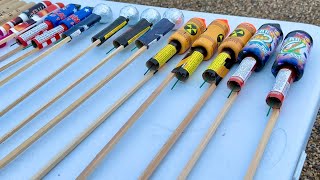 TESTING DIFFERENT TYPES OF FIREWORK ROCKETS [upl. by Odeen]