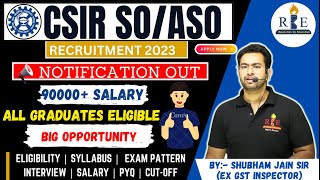 SO amp ASO Recruitment in CSIR 2023 Application Eligibility and Exam Detail Big Opportunity 🔥 [upl. by Anavoig156]