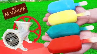 COLORFUL chocolate ICE CREAM BARS vs MEAT GRINDER [upl. by Yspyg788]