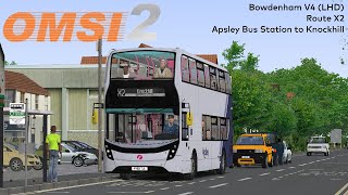 OMSI 2  Bowdenham V4 LHD Route X2 to Knockhill Business Park [upl. by Rashida]