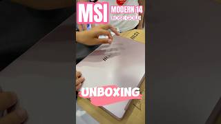 Unboxing MSI modern 14 2023 Color Rosegold laptop msigaminglaptop unboxingLaptop shorts [upl. by Ylehsa]