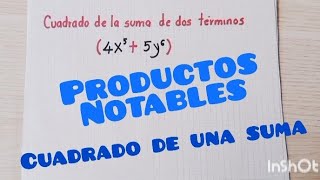 Productos Notables Cuadrado de la suma de dos términos  5 [upl. by Nitsua]