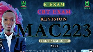 MAC223 EEXAM  CBT EXAM  REVISION  FIRST SEMESTER  NOUN [upl. by Jezabella545]