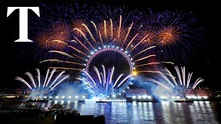 London sees in 2024 with spectacular fireworks display [upl. by Kerrie674]