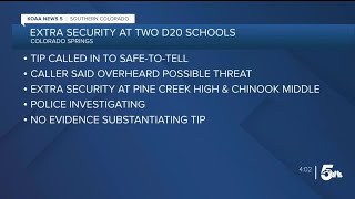 Extra security called to two Academy School District 20 schools today [upl. by Edras733]