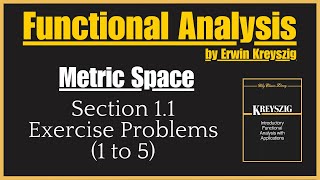 Exercise Problems 15 Section 1  Functional Analysis by Erwin Kreyszig [upl. by Ingrid]