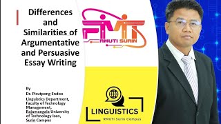 Differences and Similarities of Argumentative and Persuasive Essays Writing by DrPisutpong Endoo [upl. by Nilde729]