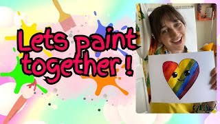 Rainbow Heart Easy kids painting activity [upl. by Dlarrej]