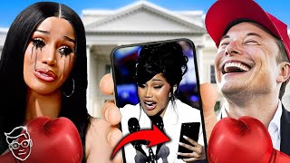 YIKES Cardi B Has Psychotic Public MELTDOWN After Humiliating Kamala Endorsement Elon Trolls Her🤣 [upl. by Ettenajna]