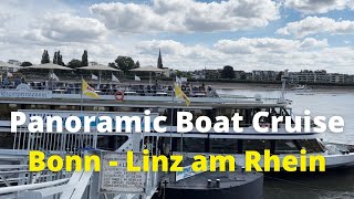 Panoramic Boat Cruise 🚢 Bonn to Linz am Rhein Germany 🇩🇪 [upl. by Arlina]