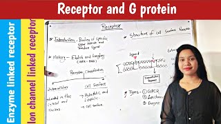 Receptor and G proteins  cell surface receptors  GPCR  receptor types  Hindi [upl. by Dihahs681]