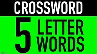 Crossword Puzzles with Answers 5 Letter Words [upl. by Apostles]