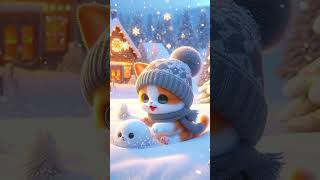 Kittens First Snow Adventure ❄️🐾 cats catexploration cat funny catadventures catlover [upl. by Ariew]