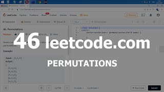 Разбор задачи 46 leetcodecom Permutations Решение на C [upl. by Tillinger]