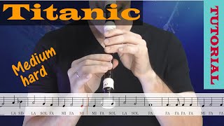 Titanic  Tutorial flauta con partitura  Karaoke instrumental [upl. by Eire]