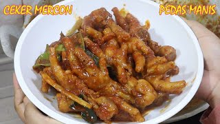 Resep Ceker Ayam Enak Pedas Manis  Cara Membuat Ceker Mercon ala Dapur Nyonya [upl. by Nage]