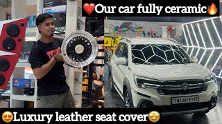 😮luxury leather seat cover 🤩  ❤️our car fully ceramic🔥  Aj Squad 😍 Ajees [upl. by Nueoht]