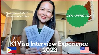 K1 VISA  My US Embassy Interview Experience 2023  US Visa Approved 🇵🇭🇺🇸 [upl. by Bluefield]